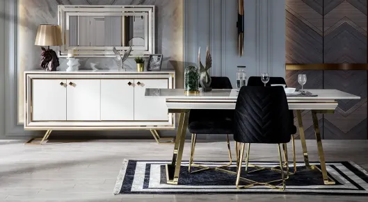 Product img 2, Palermo Metal Ayaklı Yemek Odası (Beyaz)